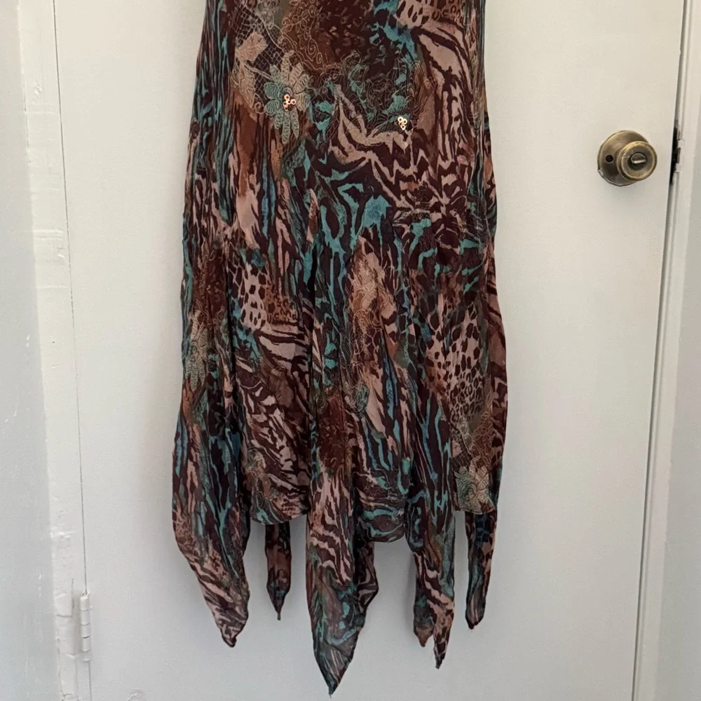 LOLA P- Floral bohemian cowl neck swing dress. XL - Picture 2 of 12